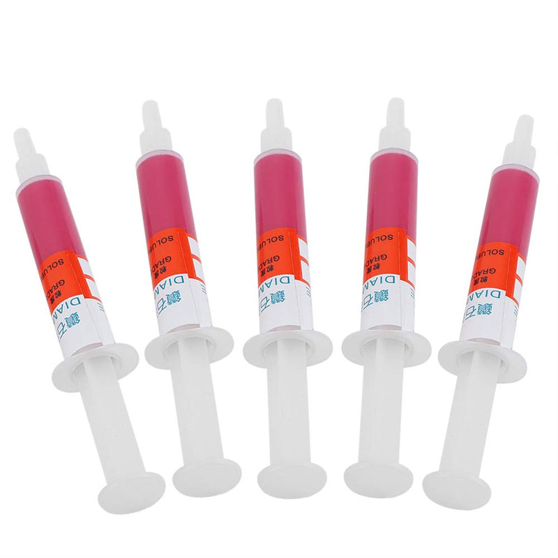 [Australia - AusPower] - Diamond Grinding Paste, Akozon 5 Pieces/Set Diamond Lapping Paste Polishing Paste Diamond Grinding Lapping Compound Compound Syringes (W2.5#4000) 