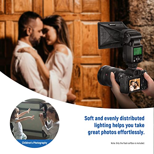 NEEWER Flash Diffuser Light Softbox 5" x 4", Universal, Collapsible with Storage Pouch Compatible with Canon Nikon Sony Godox Yongnuo NEEWER speedlight 5x4 inches