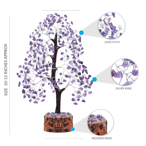 PYOR Amethyst Crystal, Artificial Tree, Crystals And Stones, Desk Decorations For Women Office, Feng Shui Decor, Meditation Crystals, Housewarming Gifts, Spiritual Gifts For Women Amethyst-sw