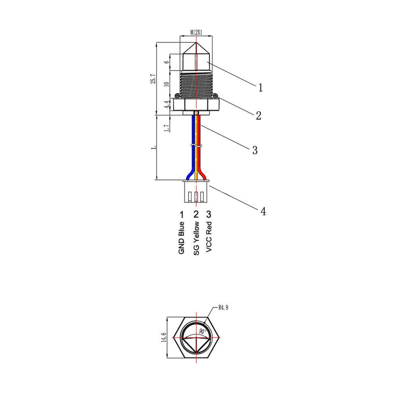 [Australia - AusPower] - FS-IR1901D Optical Infrared Water Oil Liquid Tank Agriculture Irrigation Level Sensor Switch Food Safety, Come with 500mm Cable(Pack of 3) 
