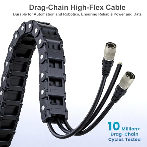 Alvin's Cables HR10A-7P-6S Hirose 6 Pin Female to Open End Power I/O Cable for Sony CCD, Basler, Keyence, Cognex, Baumer, Hikvision Industrial Camera, High Flex Shielded 3.3ft/1m 39.7in/1m Straight 6 Pin