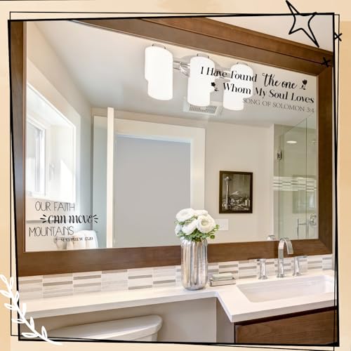 Geyoga 12 Pcs Inspirational Decals for Mirror Affirmation Stickers for Women Peel and Stick Wall Vinyl Decals for Bathroom Office Classroom Window Home Car Back to School Party Favors (Religious) Religious