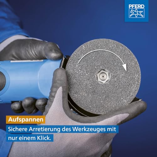 PFERD TOOLS COMBICLICK Fibre Disc Set, 9 Pieces, Corundum Diameter 125 mm, A36, 60, 80, 120 Including Support Plate, 42098001 - for Universal Applications with Angle Grinder Combiclick 125 Universal Fibre Disc Set 36-120