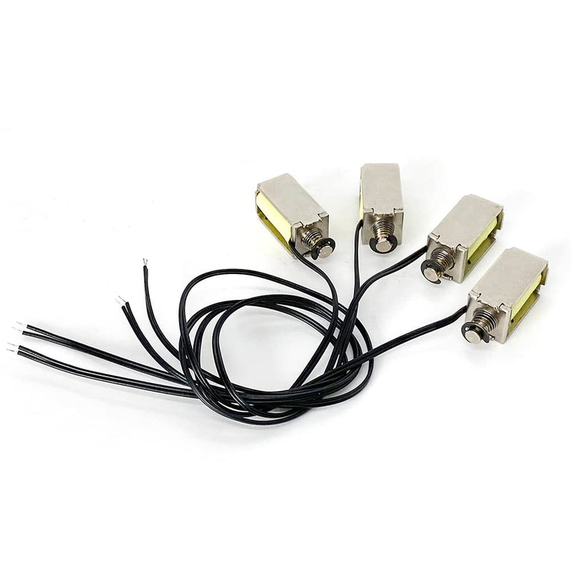 [Australia - AusPower] - 4pcs DC 12V Push-Pull Type Solenoid Mini Magnet Valve Linear Actuator 4mm Stroke Open Frame Solenoid Electromagnet 