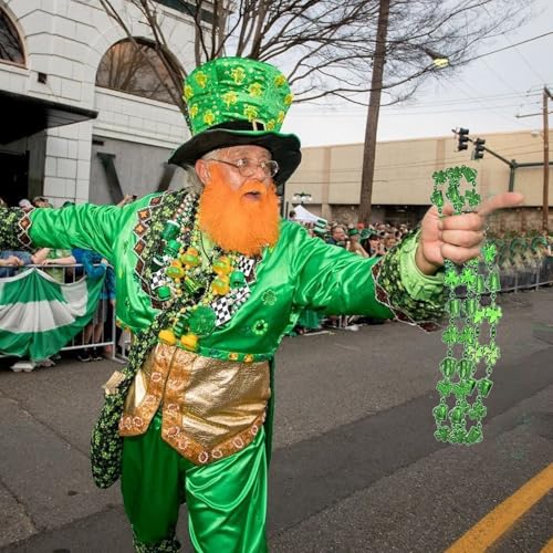 6 PCS St.Patrick's Day Accessories,Shamrock Necklace,St Patricks Day Accessories,St.Patrick's Day Costume Accessory,St. Patrick’s Day Costume Decoration,Irish Costume Decoration(green