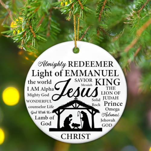 Jesus Nativity Christmas Ornament-Religious Christian Gifts for Women Men N