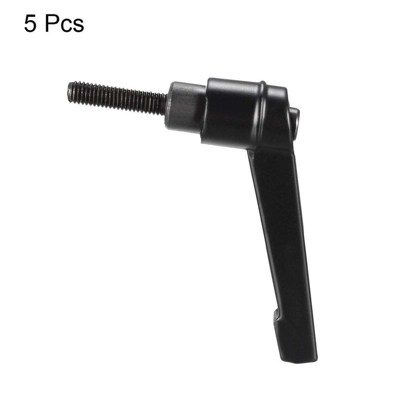 [Australia - AusPower] - uxcell M5 x 20mm Handle Adjustable Clamping Lever Thread Push Button Ratchet Male Threaded Stud Knobs Locking Rotating Screw Handles Quick Release Bolt Black 5pcs 