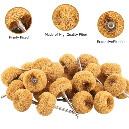 Shineboc 1-inch yellow abrasive buffing wheels, 80 grit, 100-piece polishing kit