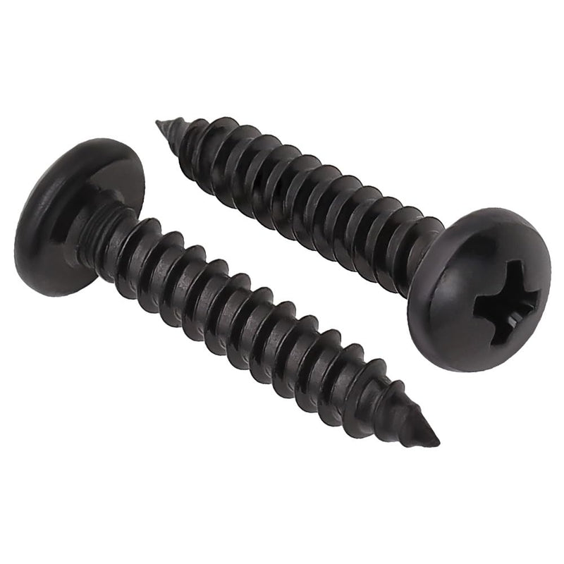[Australia - AusPower] - #12 x 1/2" (50 Pack) Stainless Steel Phillips Pan Head Wood Screws, Stainless Steel 304 (18-8), Pan Head Sheet Metal Screws Self Tapping Screws, Black Coated #12 x 1/2" 50 