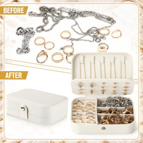 Nosiny 4 Pcs Travel Jewelry Case Small Portable Jewelry Box for Women