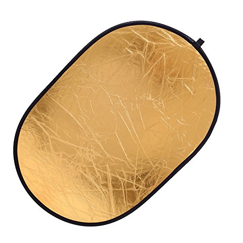 Collapsible 5-in-1 Oval Reflector Diffusers for Photography 23"x35"/60x90cm Multi-Disc Reflectors with Carrying Case for Photo Studio Shooting- Translucent, Gold, Silver, Black and White 60x90cm