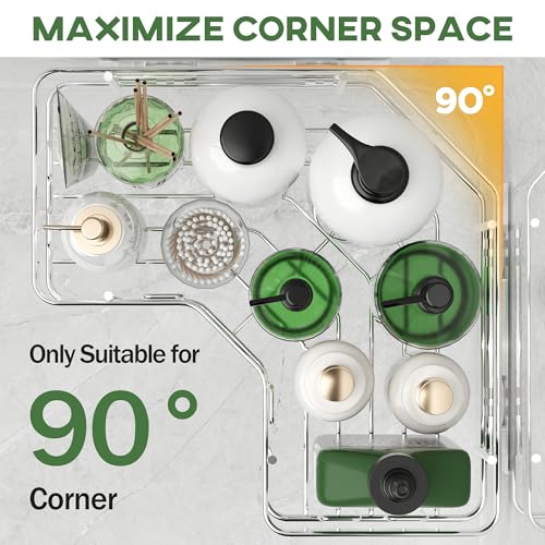 MAXIFFE 3 Pack X-Large Corner Shower Caddy with Soap Holder, Large Capacity Sturdy Easy Install No Drilling Stainless Steel Hold 40 LB Shower Organizer Shelves Rack for Family Renters Bathroom, Silver Silver XL - 3 Pack
