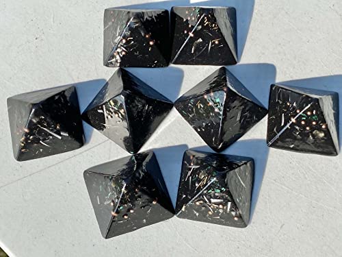 3 Black Iron Oxide Small Pyramids Orgone Generator Energy Accumulator Perfect Gifting Tool! Made Using Advance Harmonics Orgonite Many Beautiful Ingredients!