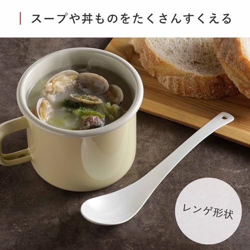Shimomura Planning 43068 Astragalus Spoons, Set of 2, Enameled Processing, Made in Japan, Total Length: 7.1 inches (18 cm), Easy to Eat, Curry, Bowl, Soup, Dessert, Doria, Chinese Rice Bowl, Fruit, 08.) Enamel Rage Spoon, Set of 2