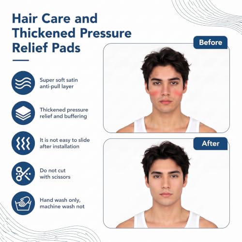 Satin Strap Covers, Silky Mask Frame Covers Pads Compatible with DreamWear or AirFit N30i/P30i Headband Cover Set Hair Protector (3, Navy) 3