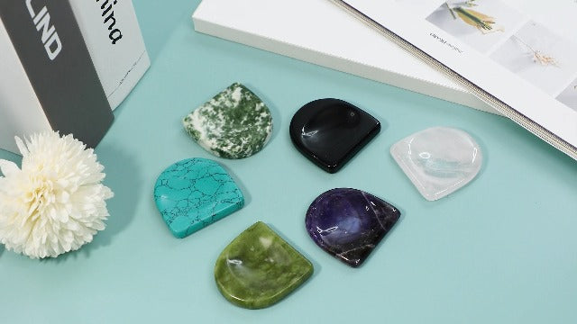 SUNYIK Teardrop Rose Quartz Thumb Worry Stone for Anxiety Stress Teardrop-Rose Quartz