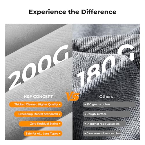 K&F CONCEPT Large-Size Microfiber Lens Cleaning Cloths X3,High Density