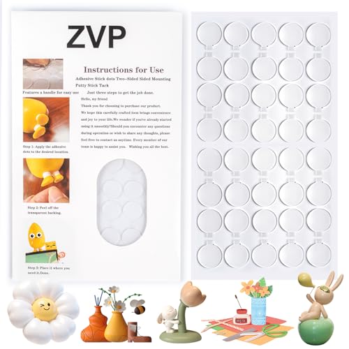 ZVP removable glue dots, 0.39-inch adhesive dots for bulk party balloon decor, 1000-piece pack