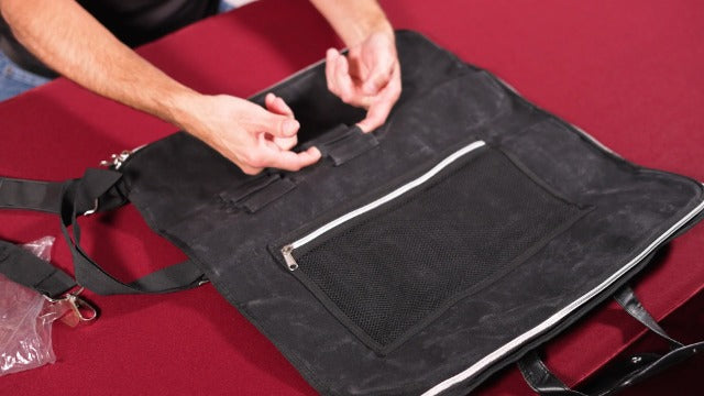 Ergo Chef Heavy Duty Waxed Canvas 10 Pocket Chef Knife Roll Bag Knife Case with Mesh Tool Pocket (Black) Durable Knife Case with Handle, Removable Shoulder Strap & Large Zippered Mesh Pocket 10 Pocket - Black