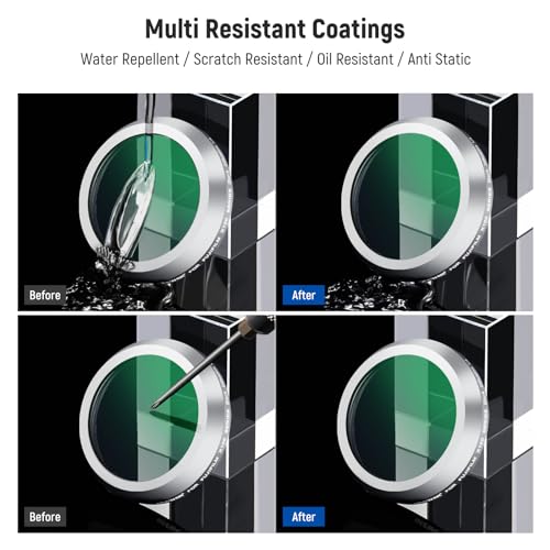 NEEWER Black Diffusion 1/4 Filter for Mist Cinematic Effect, Dreamy Effect Filter Compatible with Fujifilm X100 X100S X100F X100T X100V X100VI Cameras, Silver Black Diffusion 1/4 Filter/Silver Frame