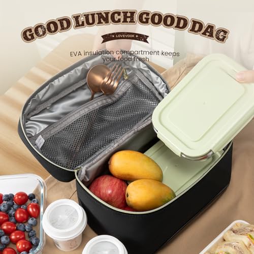 LOVEVOOK Insulated Lunch Box for Women,Adult Lunch Cooler Bag Women Brown Leopard Print Medium