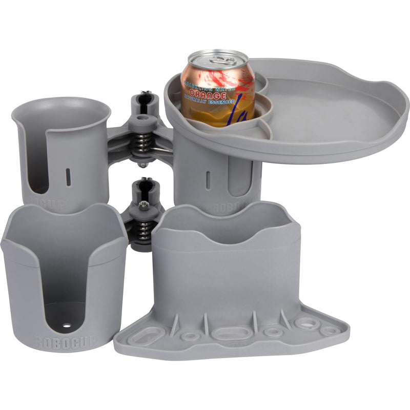 [Australia - AusPower] - Plate Accessory, in All 12 Colors, Conveniently Holds Your Food, Snacks, Drinks | Multi-Use Hands Free Project Work Station, Ruggedized Portable Design, Diameter of 8.5"/21.6 CM Gray 