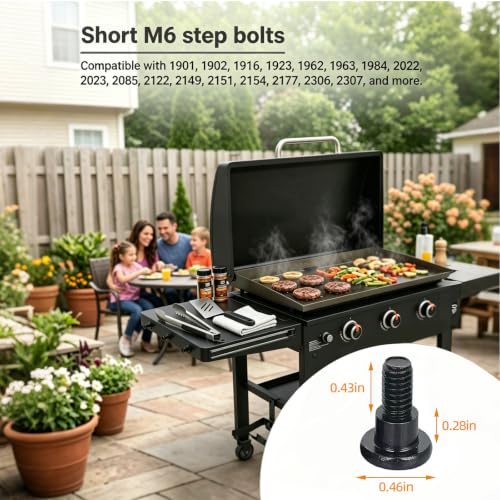 BRLR 8-pack short M6 step bolts for Blackstone gas griddles, screw and bolt assortment set