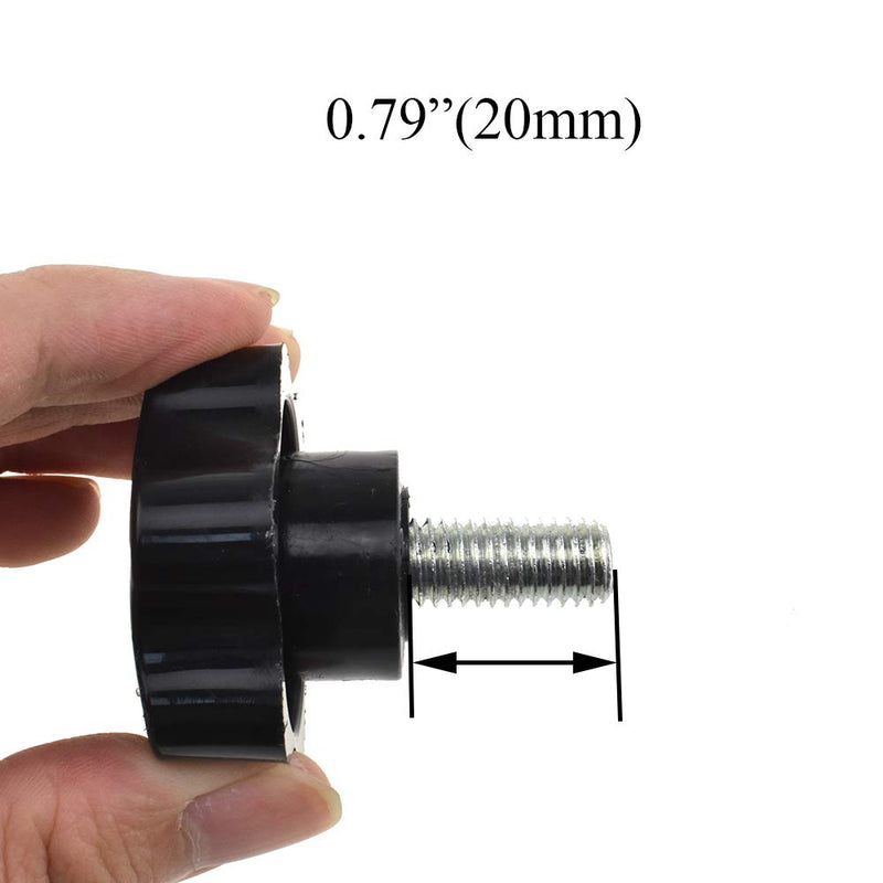 [Australia - AusPower] - Hahiyo Hex Handle Threaded Knobs Star Bump Shape M10 20mm Screw Length 48mm Head Diameter Clamping Handgrip Nut Screw Combined Tightly Solid Plum No Tool Needed 2pcs, M10*20#48-2Pcs 