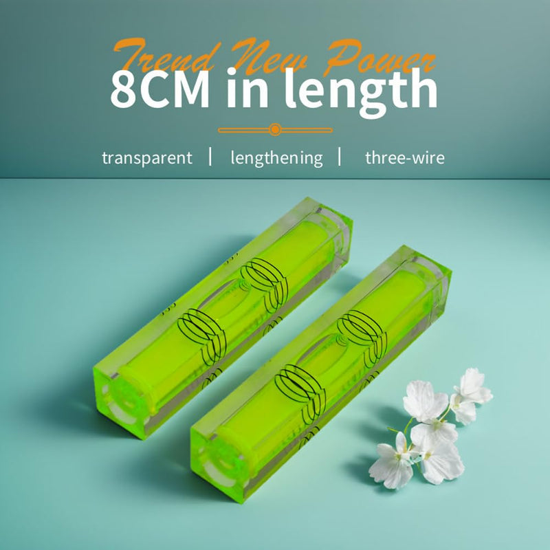 [Australia - AusPower] - High precision mini bubble, double line small level bubble, three line flat ball level, household ruler can be turned 180 degrees (Non-magnetic, 80 * 15 * 15mm（4PCS)) Non-magnetic 80*15*15mm（4PCS) 