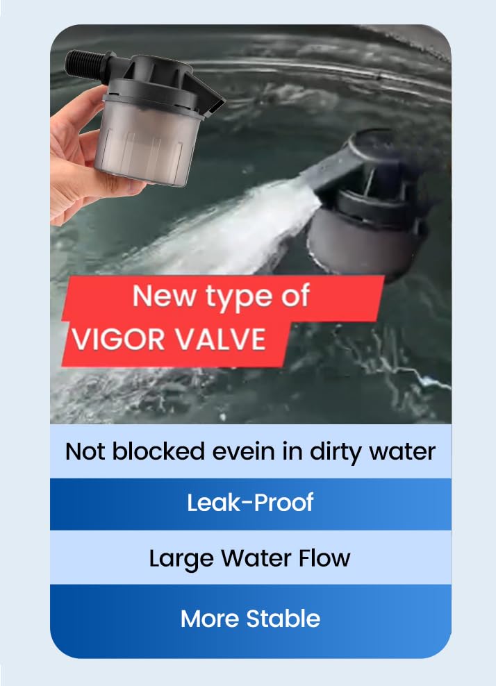 [Australia - AusPower] - Large Water Tank Valve, Automatic Water Level Control valve Plus Inside Type, Float Valve Uesd for Tank, Solar Energy, Auto Pot, Aquariu (3/4'') 3/4'' 