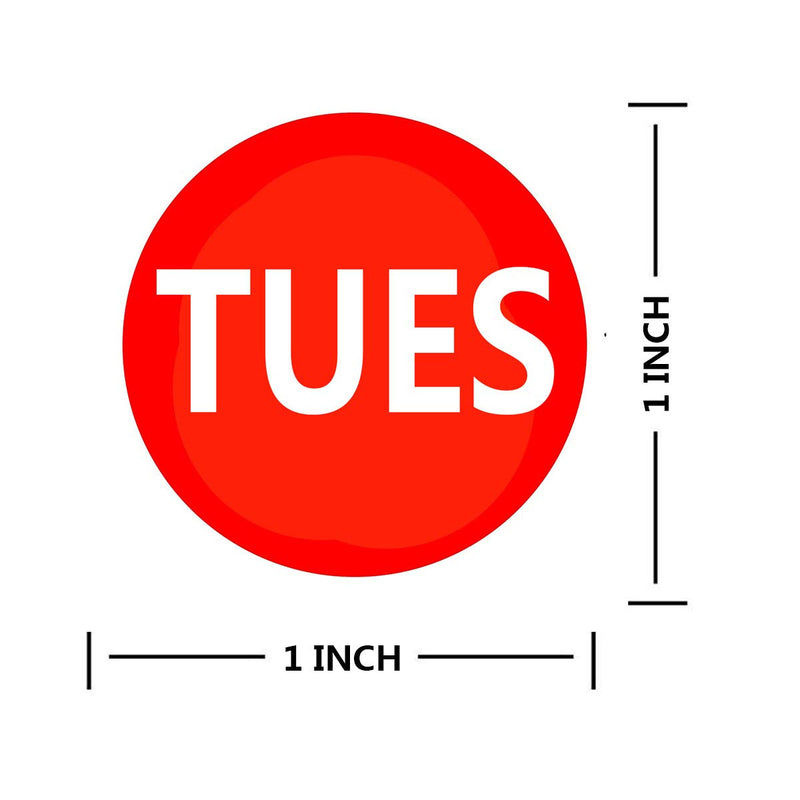 7 Days of The Week Labels Color Coding Dot Round Self Adhesive Stickers, 1" Round Dot Stickers - Mon, Tue, Wed, Thurs, Fri, Sat Sun - Food Rotation Labels (500 Pcs) - NewNest Australia