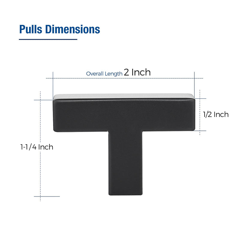 JOY DECOR 20 Pack Cabinet Knobs, Black Cabinet Handles, 2 Inch Kitchen Knobs, Single Hole Drawer Hardware for Dresser Drawers