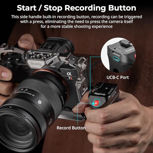 SmallRig Threaded Side Handle with Record Start/Stop Trigger, 3 Cables