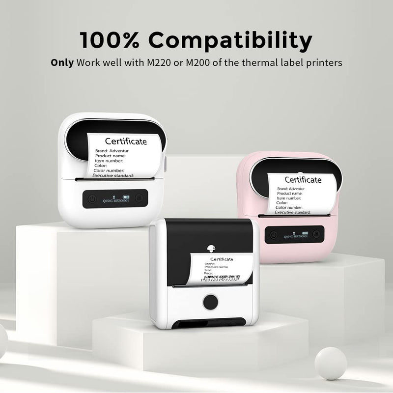 Phomemo 3 Roll 1.96" x 3.14" Multi-Purpose Thermal Label Compatible with M110/M220/M108/M250/M260/ M150/ M120/M200/M221 Printer,100 Labels/Roll,for Barcode,Name,Address,Labeling,Mailing,Business White 1.96'' x 3.14'' (50mm x 80mm)
