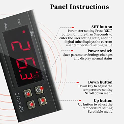 [Australia - AusPower] - Temperature Controller -1000 Cooling and Heating Digital Thermostat with Sensor Refrigerator and Fermenter(AC110~220V) 