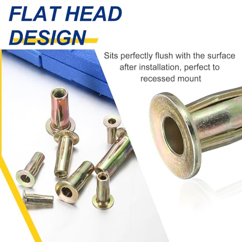 50Pcs Multi Grip Rivet Nut M5x22 Steel Color Zinc 50