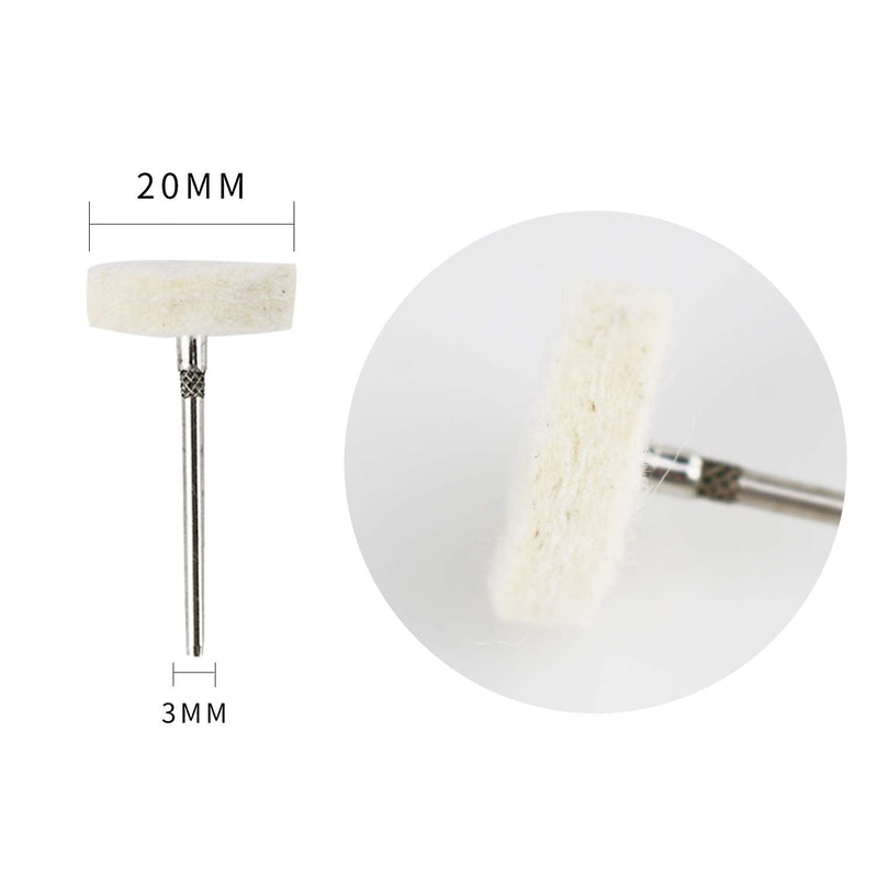 [Australia - AusPower] - 100 Pcs Felt Wheels for Dremel Polishing Kit Polishing Wheel Buffing Wheel Set Wool Felt Mounted for Rotary Tool Wheel 1/8 inch Mandrel 