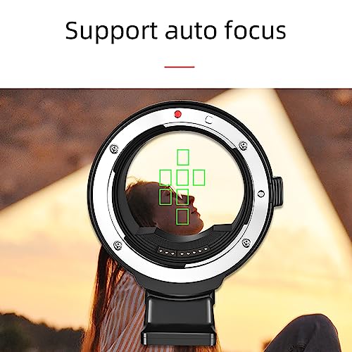 Lens Mount Adapter EF-EOS R Auto-Focus Lens Converter Compatible with Canon EF/EF-S Lens for Canon R Mount Camera EOS R, RP, R3, R5, R6, R6II, R7, R8, R10, R50, R100 EF-EOSR