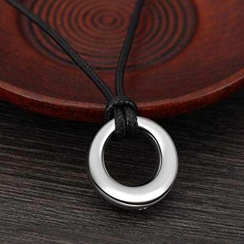 AllerPierce Urn Necklaces for Ashes Stainless Steel Memorial Urns Pendant Necklaces Circle of Life Eternity Cremation Ashes Jewelry Keepsake for Men Women Silver - Unengraved