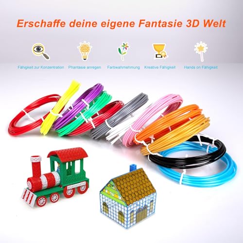 Kretrum 3D Pen Filament, 18 Colours, 1.75 mm, 72m (236 Feet), PLA, 0.24 kg