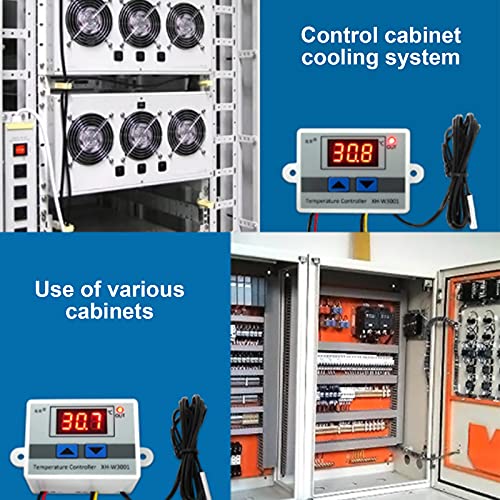 RUIZHI XH-W3001 Digital LCD Display Temperature Controller, DC 12V 120W Thermostat Switch with Waterproof Probe Microcomputer Thermostat