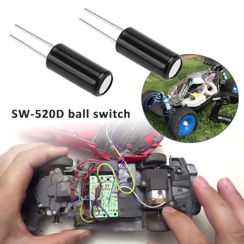 Ball Angle Tilt Vibration Switch SW-520D Ball Switch Tilt Sensor Switch 22.2 x 5.2 mm for Small Household Appliances Sports Equipment Black Pack of 20