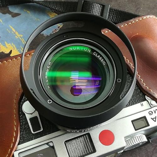 Haoge LH-ZV05 Round Metal Lens Hood for Carl Zeiss Biogon T* 2/35 35mm f2 ZM, C Biogon T* 2.8/35 35mm f2.8 ZM, Planar T* 2/50 50mm f2 ZM; Voigtlander NOKTON Classic 35mm f1.4 VM, 40mm f1.4 VM as LH-6 [Round - Black]