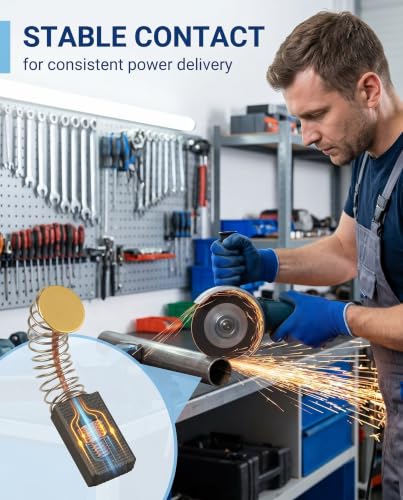 Pack of 12 Carbon Brushes 5 x 8 x 15 mm for Angle Grinders - Durable and Low Wear - Stabilises Motor Torque and Prevents Power Loss at Continuous Load