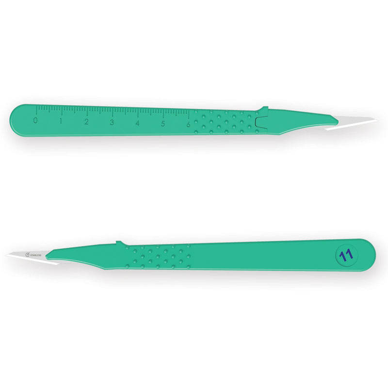 Gima Sterile Scalpels made of Rust-Proof Stainless Steel, ABS Handle, for Single Use, Premium, Safety Blade Guard Premium - 10 scalpels 11
