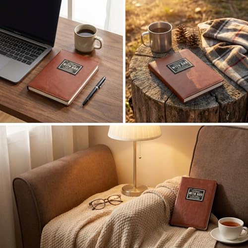 One minute WITH GOD for men, 365 days of daily prayer brown book,2026 Mens Daily Devotional & Prayer Journal, Bible prayer tracking diary