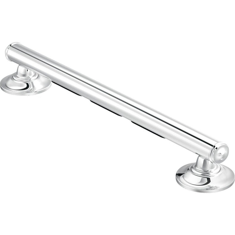 Moen LR8724D1GCH Bathroom Safety 24-Inch Designer Bathroom Grab Bar with Curled Grip, Stainless 24 Inch Chrome