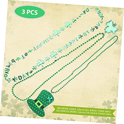 Kisangel 12pcs Shamrock Bead Necklace Set St Patricks Day Accessories Party Favors Women