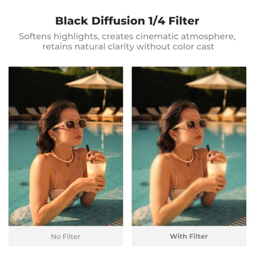 K&F CONCEPT Black Diffusion 1/4 Filter (Black) Compatible with X100 Series
