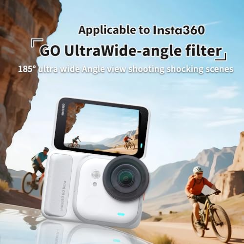 Coyktonty Wide-Angle Lens for Insta360 GO Ultra,HD Optical Glass with 2-Layer Coating 185° Ultra-Wide View Scratch-Resistant Lightweight